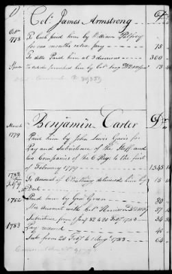 Thumbnail for Miscellaneous Volumes > 136.5 - Ledger of Money Accounts with Officers of the North Carolina Line. 1777-1783