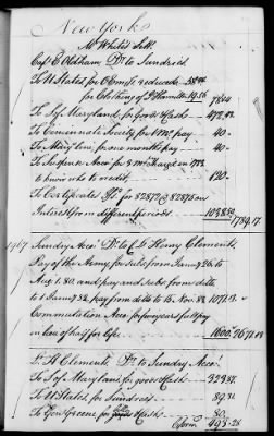 Thumbnail for Miscellaneous Volumes > 142 - Record of Disbursements, Paymaster General's Office, New York. 1788