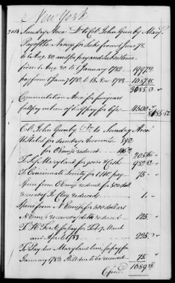 Thumbnail for Miscellaneous Volumes > 142 - Record of Disbursements, Paymaster General's Office, New York. 1788