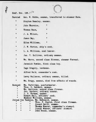 NA - Complements, rolls, lists of persons serving in or with vessels or stations > C.S.S. New Orleans-Yorktown