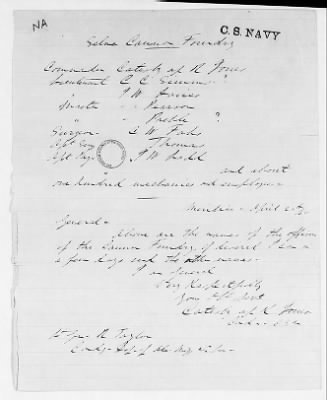 NA - Complements, rolls, lists of persons serving in or with vessels or stations > C.S.S. New Orleans-Yorktown
