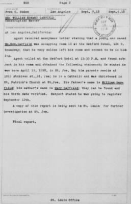 Old German Files, 1909-21 > William Edward Garfield (#283182)