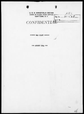 USS WINGFIELD > War Diary, 7/1/44 to 8/31/44
