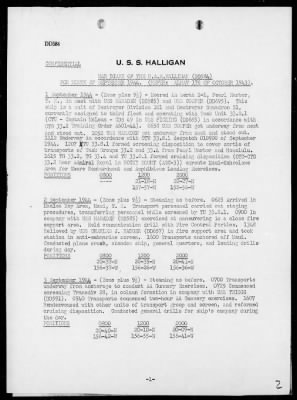 USS HALLIGAN > War Diary, 9/1-30/44