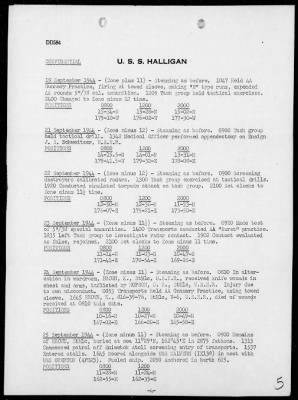 USS HALLIGAN > War Diary, 9/1-30/44