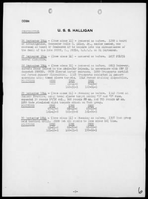 USS HALLIGAN > War Diary, 9/1-30/44