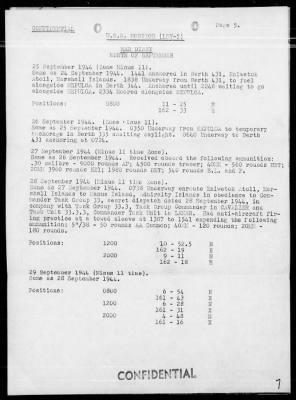 USS MONITOR > War Diary, 9/1-30/44