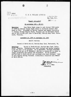 USS TULAGI > War Diary, 9/1-30/44