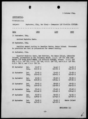 COM LST FLOT 15 > War Diary, 9/1-30/44