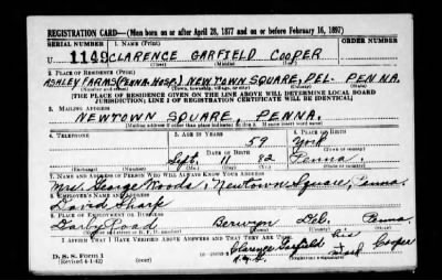 Clarence Garfield > Cooper, Clarence Garfield (1882)