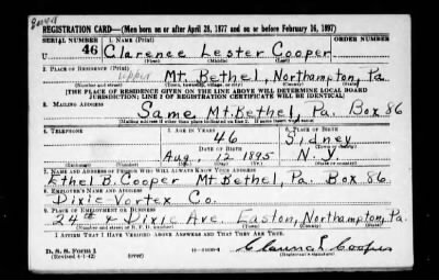 Clarence Lester > Cooper, Clarence Lester (1895)