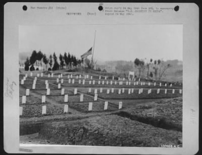 Thumbnail for General > U.S. Cemetary In China -- As Is The Custom, The American Flag Flies At Half Mast In The United States Military Cemetary In Western China Where Fallen Heroes Of The Xxth Bomber Command Lie Buried.