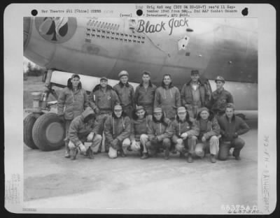 General > Crew Of The Boeing B-29 Superfortress 'Black Jack' Of The 678Th Bomb Squadron, 444Th Bomb Group, Xx Bomber Command, Beside Their Plane, Shortly Before Taking Off On The 7 December 1944 Bombing Raid Over Mukden And Dairen, Manchuria.  China.  They Are, Bac