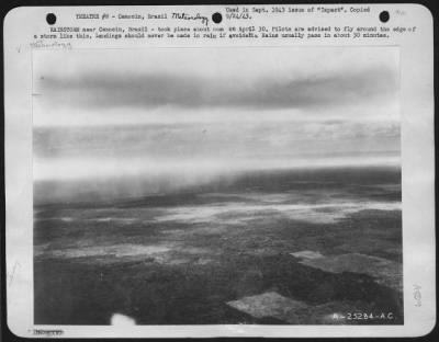 Thumbnail for General > Rainstorm near Camocin, Brazil - took place about noon on April 30.  Pilots are advised to fly around the edge of a storm like this.  Landings should never be made in rain if avoidable.  Rains usually pass in about 30 minutes.