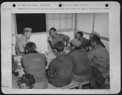 Thumbnail for General > Superfortress Crew Member Describes Jap Searchlights Which Sought His Plane In The Skies Above Yawata.