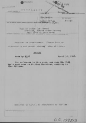 Old German Files, 1909-21 > William Steinhour (#8000-199513)