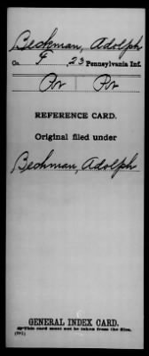Adolph > Beckman, Adolph (Pvt)