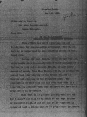 Old German Files, 1909-21 > W. J. Collins (#8000-256611)