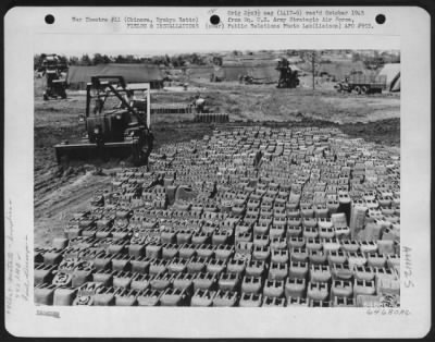 Thumbnail for Supplies > Gasoline Dump Of The 443Rd Engineer Aviation Battalion On Okinawa, Ryukyu Retto.  April 1945.