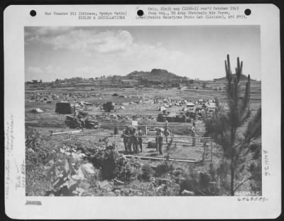 Thumbnail for Supplies > General View Of Supply Dump And Camp Area Of The 443Rd Engineer Aviation Battalion On Okinawa, Ryukyu Retto.  April 1945.