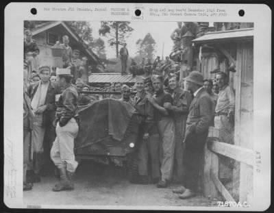 Thumbnail for General > Lt. Jack Bresnick Talks With Men Who Have Been Interned At The Hanowa Prisoner Of War Camp #6 At Honshu, Japan.  Lt. Bresnick Is The First American The 'Pow'S' Have Seen In Three Or Four Years.  14 September 1945.