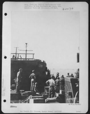 Thumbnail for General > Flak Bursts Of Lst (Landing Ship Tanks) In Harbor At Okinawa, Ryukyu Retto.  During The Landing Operations Of The 1878Th Engineer Aviation Battalion On 3 May 1945, The Japs Staged An Attack; One Plane Was Shot Down And Suicide Dived Into An American Cruis