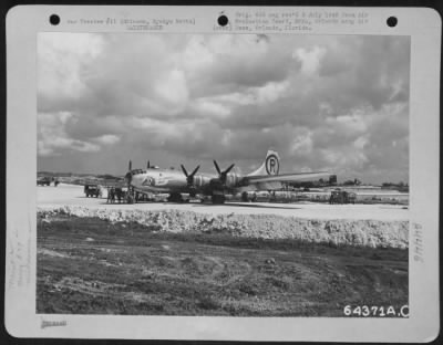 Thumbnail for Engines > The First Boeing B-29 Superfortress 'Look Homeward Angel' To Land On Bolo Strip, Okinawa, Ryukyu Retto.  Based At Guam, The Plane Was Returning From A Bombing Mission Over Japan When It Was Forced Down By Damage To The #4 Engine.  (Flak Cut The Oil Line,