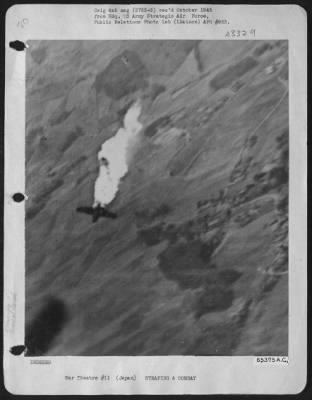 Thumbnail for General > A Blazing Jap Plane Goes Down Over Japan.  1945.