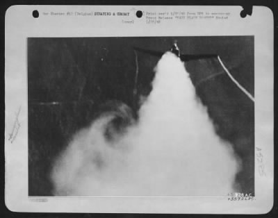 General > This is one of the many German fighter planes destroyed by U.S. Army 9th Air force fighter-bomber pilots during the "Battle of the Bulge" in Belgium. It is credited to Lt. John H. Wallace, 79 Butler St., Dorchester, Mass., whose gun-camera recorded