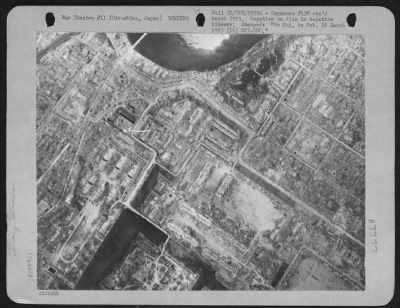 Thumbnail for Hiroshima > Exposure #138 - Destruction In Hiroshima, Japan, After Dropping Of The First Atomic Bomb, August 6, 1945.  Note The Position Of Vehicle In Center Of Photo, In Comparison With Photos Exp. #136 & #137.  Taken 11 August 1945.