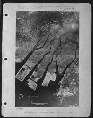 Hiroshima > Hiroshima Atomic Bomb Damage.  Total Area Devastated By The Atomic Bomb Strike On Hiroshima.  Numbered Items Are Military And Industrial Installations With Percentages Of Total Destruction.  (From Air Intelligence Reports).