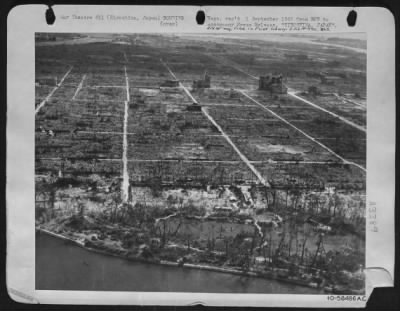 Hiroshima > Here Is A View Of Hiroshima, Japan, Showing Total Destruction Resulting From Dropping Of The First Atom Bomb, August 6, 1945.