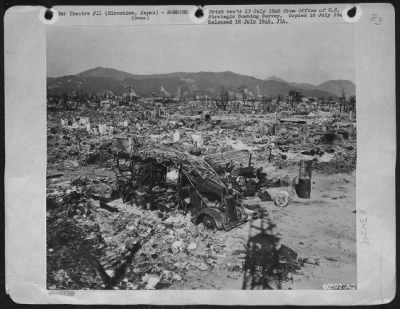 Thumbnail for Hiroshima > The Hiroshima Fire Department Lost Its Only Aerial Ladder When The West Side Main Fire Station Was Destroyed By Blast And Fire Of The Atomic Bomb, 4,000 Feet From Ground Zero.  (Japanese Photo).