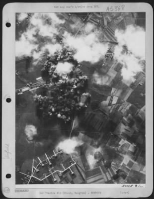 Diest > ofrtress Target-Keeping up their assaults on Luftwaffe plants and bases, ofrtresses of the 8th AAF, struck at the Nazi, base at Diest, about 35 miles Northeast of Brussels and believed to be a base for night fighters. Many fires were left burning as
