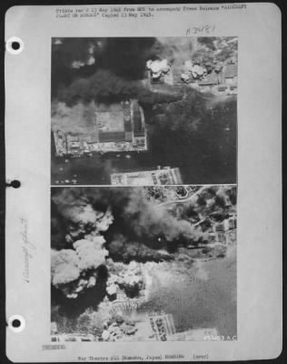 Honshu > Aircraft Plant On Honshu -- Smoke Billows Up From The Large Hiro Naval Aircraft Plant In The Kure Area On The Main Japanese Island Of Honshu During Attack By B-29'S Of Major General Curtis E. Lemay'S Xxist Bomber Command.  The Strike Is Made At Midday Wit