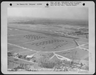 General > Glider Reclamation -- Aerial View Near Brussels, Belgium Shows Gliders Reclaimed From The Rees-Wesel Area.  26 April 1945.
