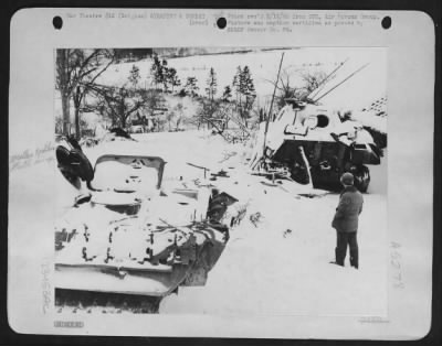 General > Two Panther [Panzerkampfwagen V Panther Sd.Kfz. 171] Tanks, Part Of A Column Smashed In A Vally South Of Stavelot By Ninth Air Force Republic P-47 Thunderbolt Fighter-Bombers Of Major General E.R. Quesada'S Ix Tactical Air Command. Having Destroyed Large