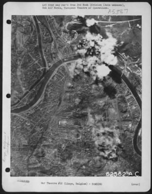 Liege > Bombing Of Bridge Near Liege, Belgium, 9 May 1944, By Planes Of The 2Nd Bomb Division, 8Th Air Force.  Altitude 20,000 Feet.
