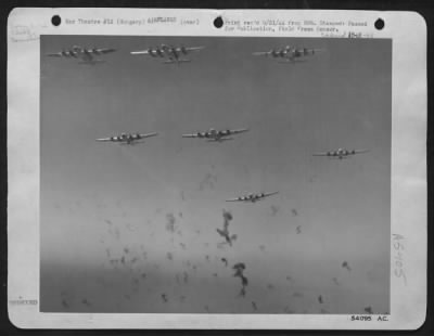 Thumbnail for Boeing > Undaunted by heavy concentration of flak bursts, these Boeing B-17 Flying ofrtresses of the 15th Flying ofrtresses of the 15th Air force fly onward to bomb an enemy installation in Hungary. Heavy bombers of the Allied Air forces continue to strike