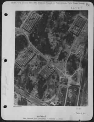 Thumbnail for Budapest > The Forced Ventilation Of These Installation Buildings At The Budapest Duna Aircraft Factory, Hungary, Was Made By Well Placed Bombss That Were Dropped From Consolidated B-24 Liberators Of The 15Th Aaf On 30 July 44.  This Reconnaissance Photo Taken After