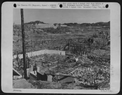 Nagasaki > A General View Of Atomic Bomb Damage In Nagasaki, Japan.  15 October 1945.