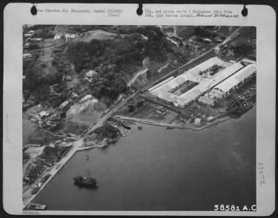 Thumbnail for General > A Prisoner Of War Camp Just South Of Nagasaki, Japan.  A Flag Believed To Be Dutch Was Seen At This Camp.