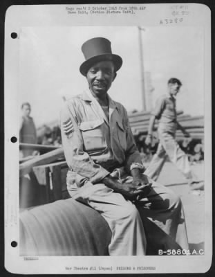 Thumbnail for General > American Negro Prisoner Of War, Abraham Fiye From 137 W 136 St., N.Y.C., Who Was Imprisoned At Camp #6.  He Is Shown Here At The Dock Area Of Yokohama, Japan, Waiting To Board A Hospital Ship.  September 1945.