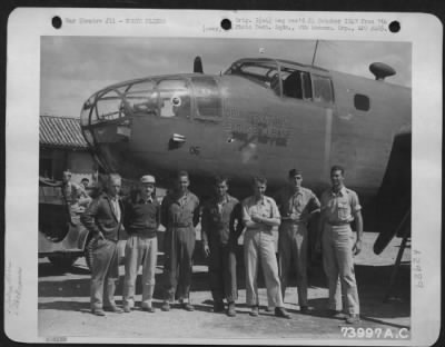 General > Men, Who Took Part In Major General James H. Doolittle'S First Raid Over Tokyo, Japan, Pose Beside The North American B-25 "Obliterators Excuse Please" At An Airfield In China.  18 September 1942.