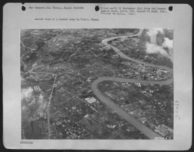 Tokyo > Aerial View Of Bombed Area In Tokyo, Japan.