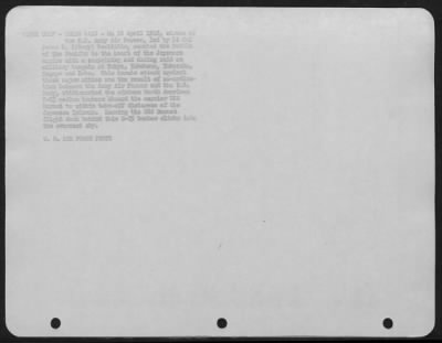 General > Usaf - Tokyo Raid - On 18 April 1942, Airmen Of The Us Army Air Forces, Led By Lt. Colonel James H.(Jimmy) Doolittle, Carried The Battle Of The Pacific To The Heart Of The Japanese Empire With A Surprising And Daring Raid On Military Targets At Tokyo, Yok