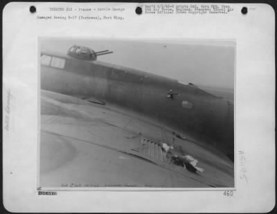 Battle Damage > Damaged Boeing B-17 (Fortress), Port Wing.