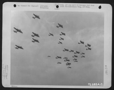 Boeing > Flying In Close Formation, An Armada Of 379Th Bomb Group Boeing B-17 'Flying Fortresses', Roar Toward Target - An Enemy Installation Somewhere In Europe - On 12 March 1945.