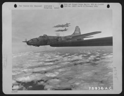 Boeing > Formation Of Boeing B-17S Somewhere Over England.  17 March 1943.
