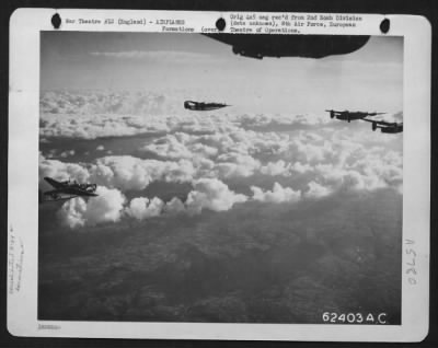 Consolidated > Consolidated B-24 "Liberators" Of The 2Nd Bomb Division, 8Th Air Force, Enroute To Bomb Enemy Installations Somewhere In Europe.  24 November 1944.